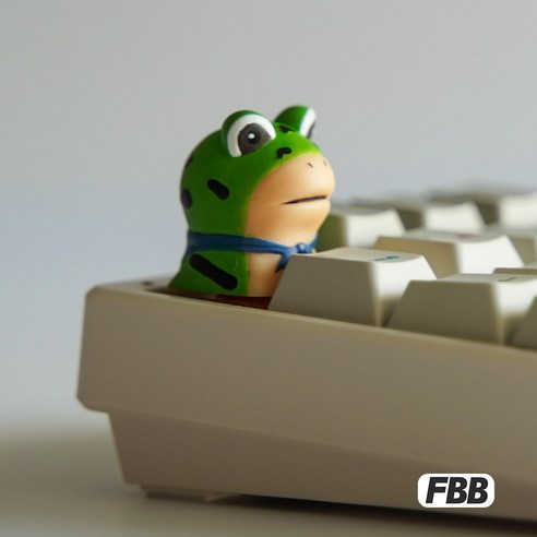 저소음월백 포인트키캡 FBB net red toad 고급 개구리 성격 keycap 크리 에이 티브 선물 단일 미망인 판매 새끼 기계식 키보드 주변 장치, 1. 녹색