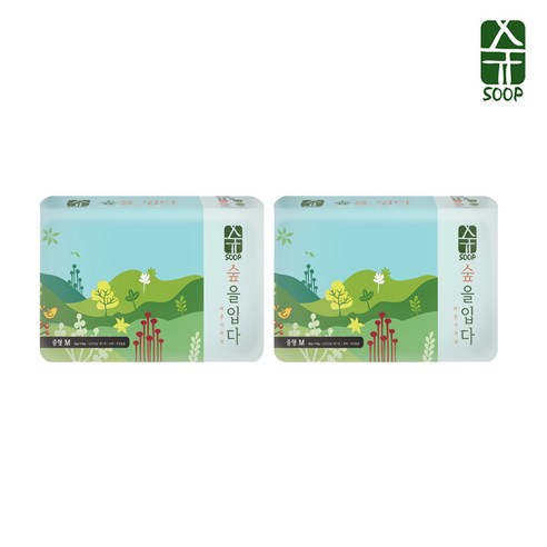 숲 기저귀 숲(SOOP)기저귀 밴드형(중형) 30p x 2팩, 60매