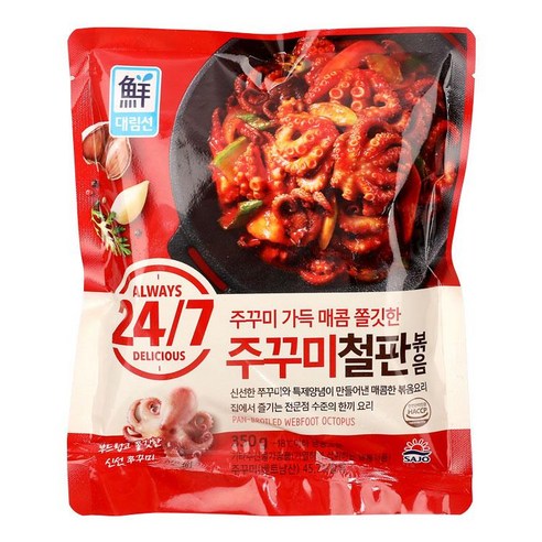 사조대림 쭈꾸미 철판 볶음 350g x7개 밑반찬 캠핑요리, 7개