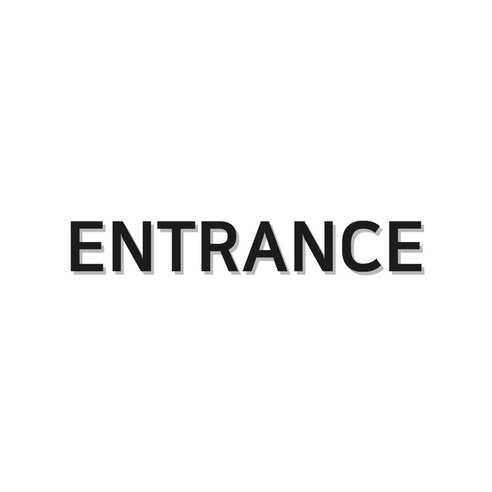 출입구 표지판 검정색, ENTRANCE, 1개