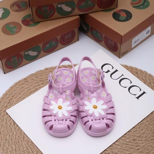 미니멜리사 꽃 행성 소년과 소녀 짠 할로우 샌들 신발 젤리