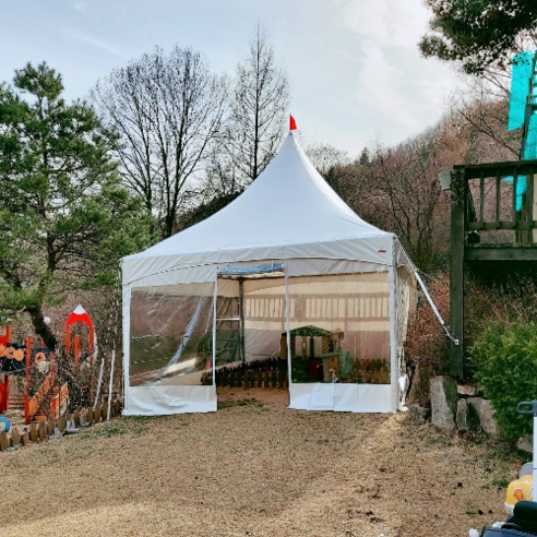 [미승텐트] 몽골텐트 4m x 4m (벽면별도) 몽골천막 행사용천막 이동식천막 그늘막천막, 흑색