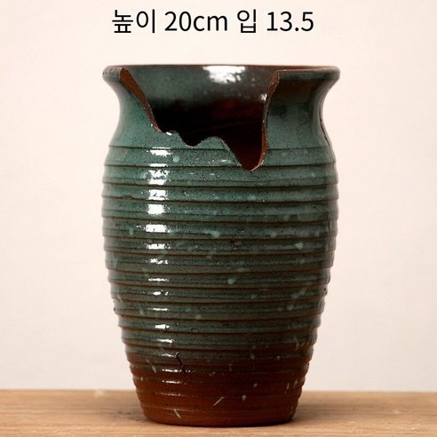 다육 화분 두꺼운 도자기 통기성 오래된 더미 도자기 냄비 홈 장식 절묘한 녹색 식물 큰 마법사 세라믹 꽃 장치, 녹색 평균WY01-큰