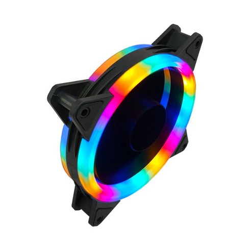 IT 컴퓨터 케이스 저소음 LED 쿨러 120mm 튜닝 시스템, 화이트, 1개