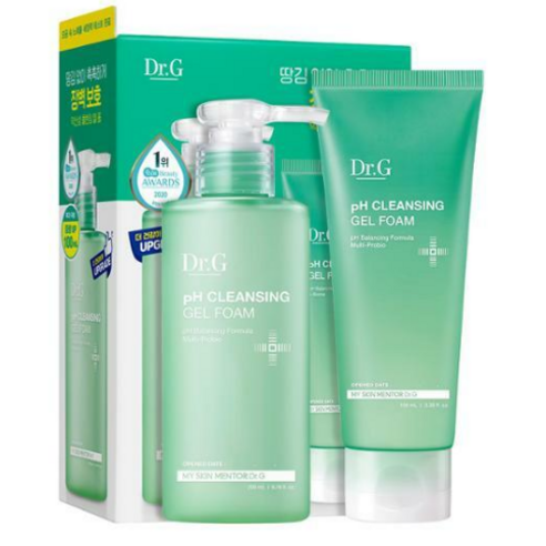 Dr.G 닥터지 약산성 클렌징 젤 폼 200ml + 100ml 총 300ml, 1세트