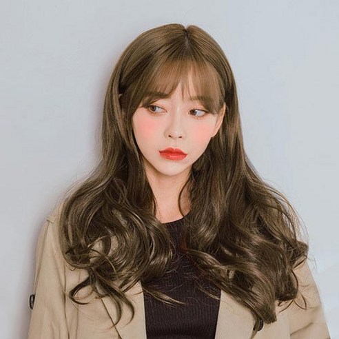 가발매니아 리치펌 글램루즈 5헤어피스 49cm 똑딱이 붙임머리 (제디원사), 모카브라운, 1개