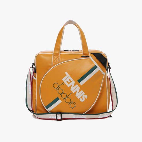디아도라 TENNIS BOSTON BAG, 세련된 옐로우 스포티 캐주얼 가벼운 남녀공용 테니스 라켓백