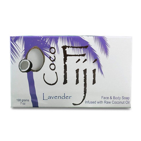 Organic Fiji 오가닉 페이스 앤드 바디 코코넛 오일 솝 198g, Lavender, 1개
