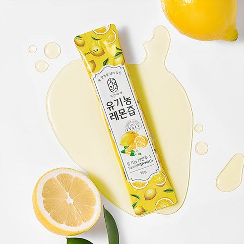 물 한방울 넣지 않은 진짜 자연비책 유기농레몬즙, 25g, 25ml, 60개