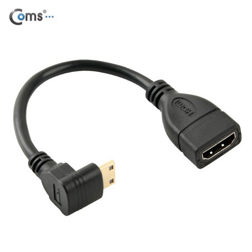 컴스 미니 HDMI 변환젠더 케이블 Mini 상향꺾임 10cm, SP933, 1개