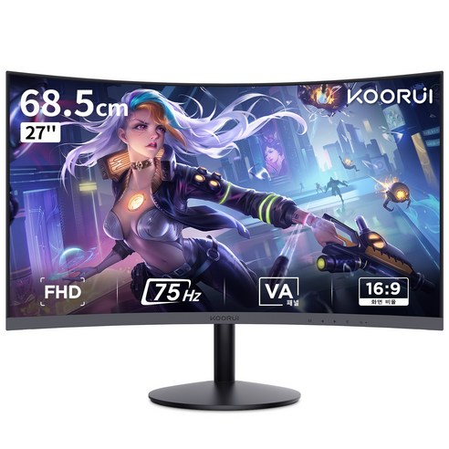 KOORUI FHD 68.5cm IPS/VA 리얼 75/165Hz 업무/게이밍 모니터 [프리싱크/G-sync 지원], 27N5CA(업무용)