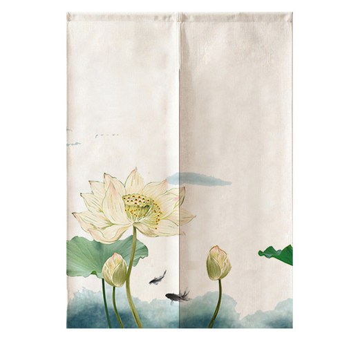 DFMEI.문발.Curtain --연꽃 문발 패브릭 침실 거실 민박 면마 차단 반커튼 풍수 커튼 문발, DFMEI.로터스 11, wine_165183367746aaaa_00101{65