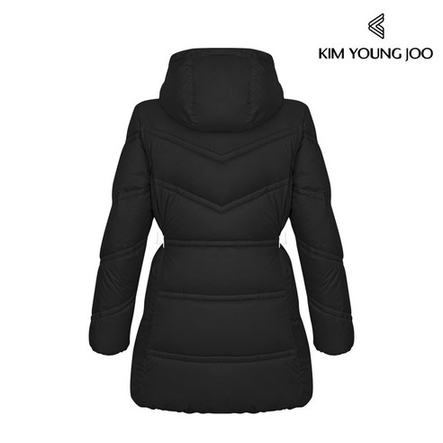 김영주 여성 앵글 하프코트 패딩 자켓 / 여자 배색 웰론 패딩 점퍼
