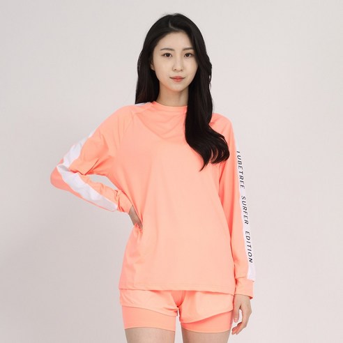 나야스타일 에레스토르 오버핏 여성용 긴팔티 래쉬가드 상의