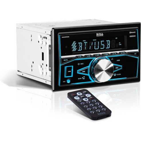 보스 BOSS Audio Systems 무선카플레이 오디오 시스템 820BRGB 멀티미디어 카 스테레오 더블딘 블루투스 및 핸즈프리 통화 MP3 플레이어 USB 포트 AUX 입력, Stereo No CD
