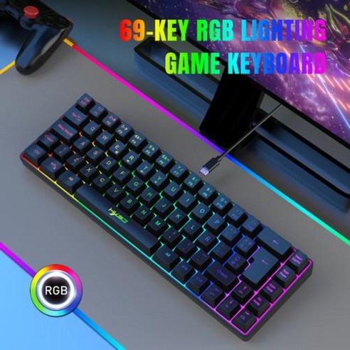 투명한 디자인의 HXSJ 스페인어 레이아웃 RGB 게임용 키보드: V200