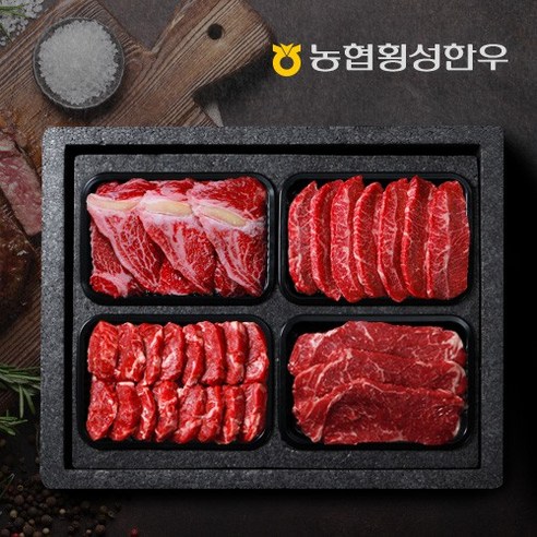 [농협횡성한우] 1등급 횡성한우 어6품 선물세트 총 1.2kg, 1개