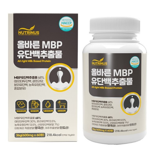 뉴트리너스 올바른 MBP 유단백추출물, 60정, 1박스