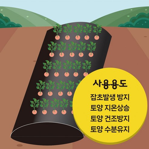 텃밭용 주말농장 유공 멀칭비닐 무드무드 농사용 고추비닐 10m, 멀칭비닐_95CMx10M, 유공멀칭비닐/95CMx10M