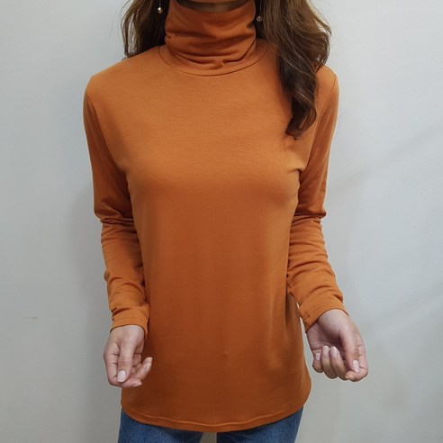 상상그이상 여성용 포근한 겨울 이너 기모 폴라티셔츠