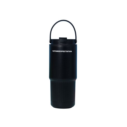 트리고 대용량 블랙 보온 보냉 텀블러 700ml – 빨대와 손잡이 포함, 차량용