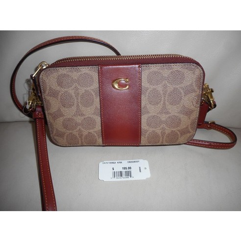 정품 코치 시그니처 KIRA 크로스바디 백 레더 가방