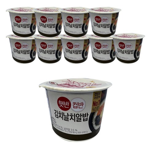 CJ제일제당 햇반 컵반 김치날치알밥, 188g, 10개
