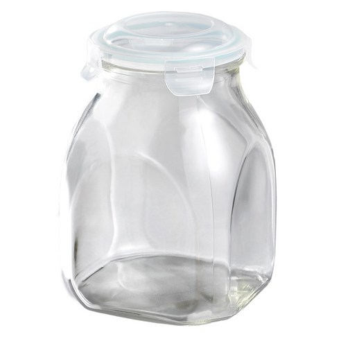 발룬피니 다용도 사각 캐니스터 유리 저장병, 2개, 3.2L