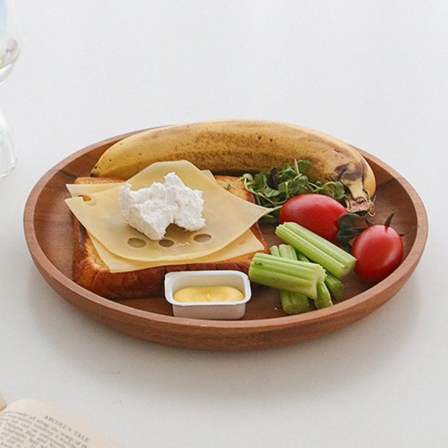 자연을 담은 식탁, 리드그린 아카시아 우드 원형 접시