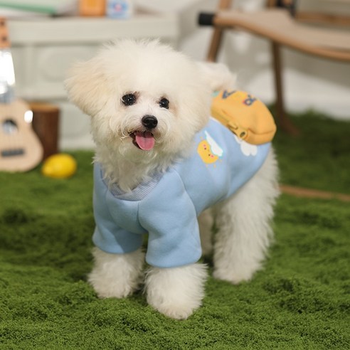 강아지 티셔츠 중소형 강아지 고양이옷 강아지조끼, 1개, 블루 기린