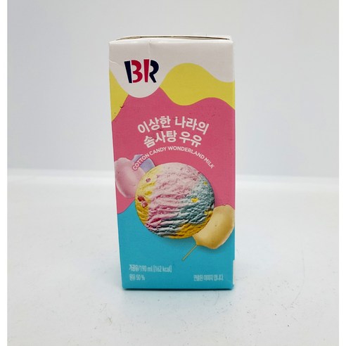 베스킨라빈스 이상한나라의 솜사탕우유, 190ml, 24개