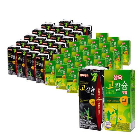삼육두유 고칼슘 블랙 24개입(190ml) + 고칼슘 두유 24개입(190ml), 1세트, 190ml