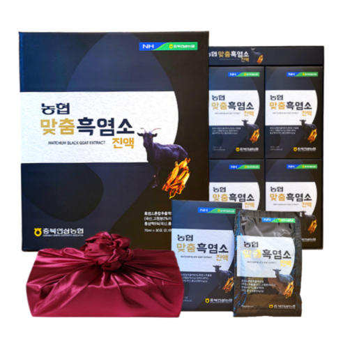 농협 국내산 흑염소 진액 액기스 95% 흑염소즙 30포(6년근 홍삼 함량) 2100ml+ 쇼핑백 골프 여행 추석 설 명절 부모님 선물세트(보자기포함) 1개, 2.1L