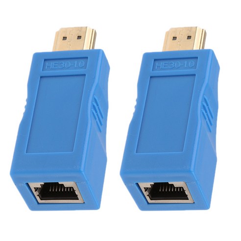 이더넷 LAN CAT5e / 6 네트워크 케이블 어댑터를 통한 HDMI1080P 30 미터 확장기, 설명, 블루, 설명