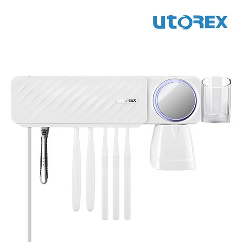 유토렉스 퍼펙트케어 UV 히팅 건조 듀얼 칫솔살균기 화이트, UTC-59UVW