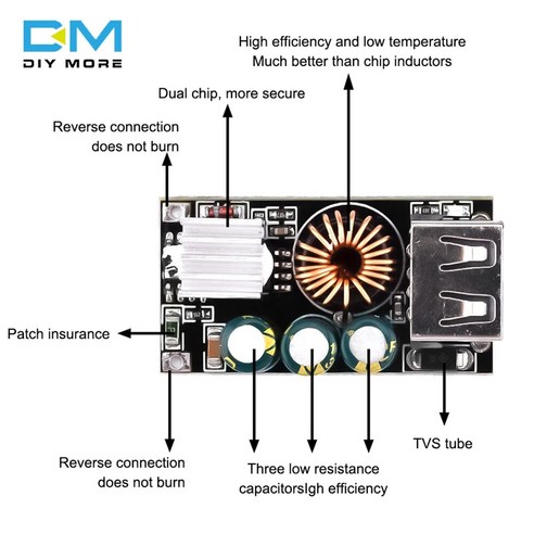 개발보드 아두이노 STM ARM 임베디드 DC1030V USB 30 리튬 배터리 빠른 충전 포트 모바일 5V3A9V2A12V15A 전화 보드 차량 DIY 개조 모듈, 1개