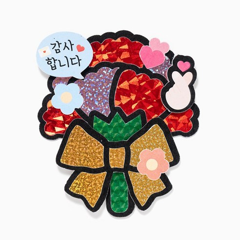 민화샵 포일아트 카네이션 브로치 만들기, 1개, 리본 카네이션 S250146B