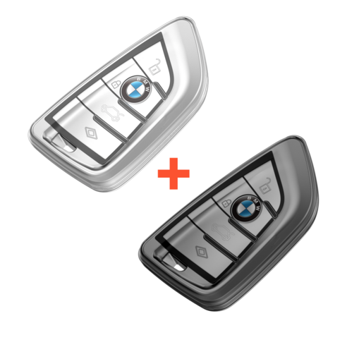 칸탐 BMW 키 케이스 투명 스마트키 키홀더 호환상품, B타입:투명+투명블랙