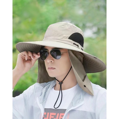 네모라마 낚시모자 등산 아웃도어 모자 햇빛가리개 자외선 차단, 베이지