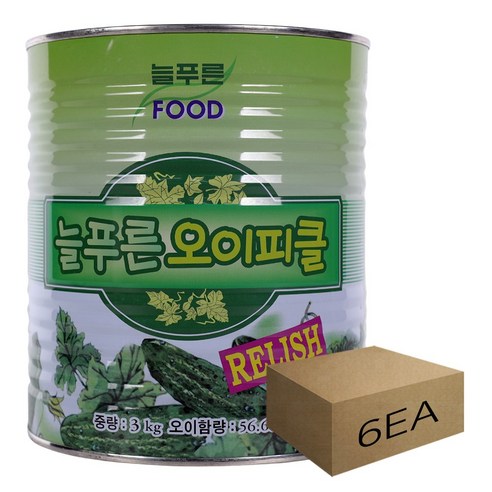 늘푸른 업소용 대용량 오이피클 랠리쉬 3kg x 6개입, 6박스 렐리쉬핫도그 늘푸른 업소용 대용량 오이피클 랠리쉬 3kg x 6개입, 6박스 렐리쉬핫도그