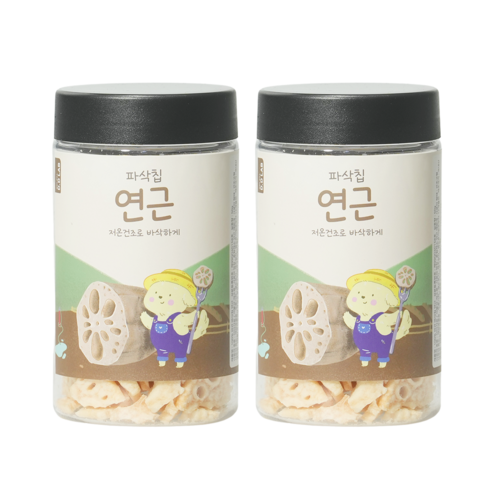 댕댕이연구소 강아지 디디랩 파삭칩 저온건조 과일 채소 간식, 2개, 50g, 연근