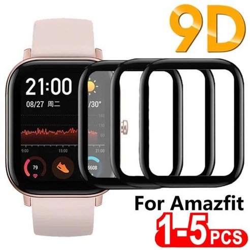 9D 소프트 강화 유리 Amazfit BiP S Lite Bip 3 POP Pro 전체 화면 보호기 Amazfit GTR GTS 3 4 미니 보호, 03 5pcs_07 Amazfit GTS 3 스마트밴드