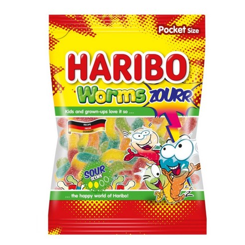 하리보 웜즈 사우어 100g, 500g, 1개