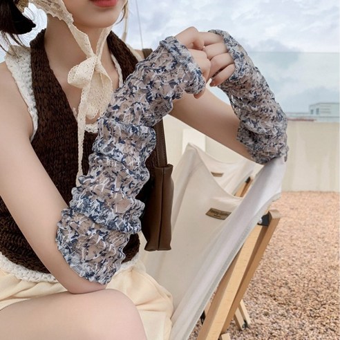톡톡창고 플라워 자외선 쿨토시 자외선차단 팔토시 여름토시 운전토시 레이스토시 운전용토시 손토시