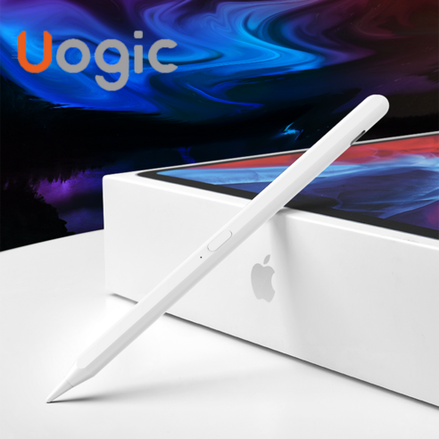 2021 UOGIC UW-01 아이패드 터치펜 Apple iPad Pencil 애플펜슬 2 용 액티브 스타일러스 펜 1 아이 패드 전용 터치펜, 화이트