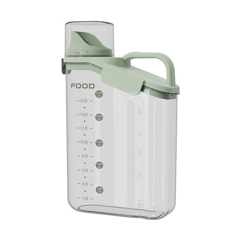 반려동물 투명 밀폐 진공보관 사료통, 02_연초록, 1개, 2800ml