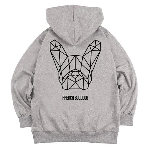 사랑받는 애완견의 귀여운 모습을 연상시키는 매력적인 디자인으로 제작된, 편안한 소재로 만든 세련되고 캐주얼한 프렌치 불독 후드