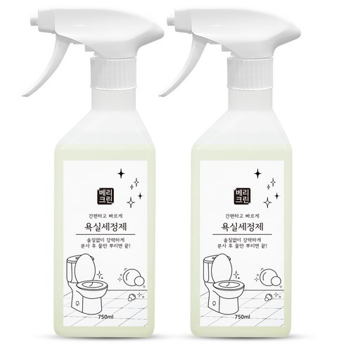 베리크린 욕실세정제 750ml 화장실 변기 욕실 청소왕 곰팡이제거, 750ml, 2개 - 욕실세정제 | 쿠팡