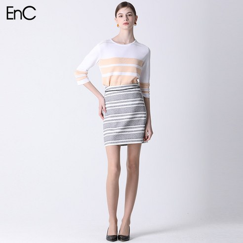 [이앤씨(ENC)] [EnC] 아스카 줄무늬 미니스커트