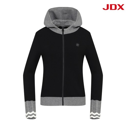 [JDX] 여성 배색 후드 가디건(X2SCU7311BK)